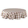 Fastfood 70 in. Stone Buffalo Check Round Tablecloth FA2568265